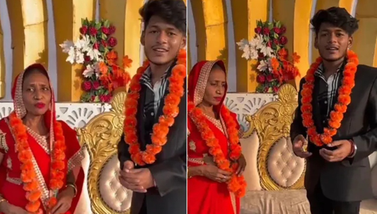 21 साल के लड़के ने 52 साल की औरत से की शादी, महिला ने कही ये बात, वायरल हो रहा वीडियो